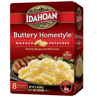 Idahoan® Buttery Homestyle® Mashed Potatoes Family Size, 8 oz (Pack of 8) 