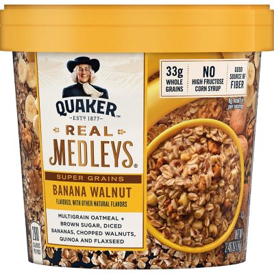 quaker banana oatmeal instant walnut cups ct oz upcitemdb medleys sam club samsclub