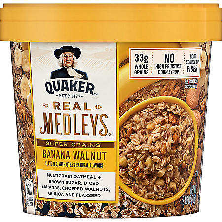 quaker banana oatmeal instant walnut cups ct oz upcitemdb medleys sam club samsclub