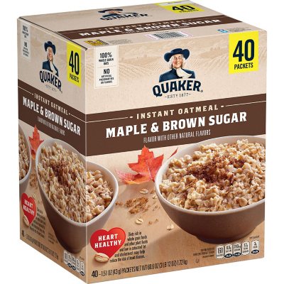 Quaker Instant Oatmeal, Maple Brown Sugar (40 pk.) - Sam's Club