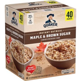 Quaker Instant Oatmeal, Maple Brown Sugar 60.6 oz., 40 pk.