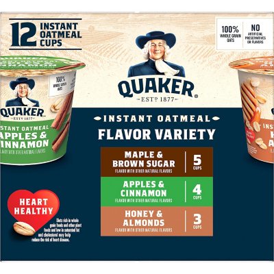 Quaker Instant Oatmeal Express Cups, Variety Pack (19.8 oz., 12 pk.) -  Sam's Club