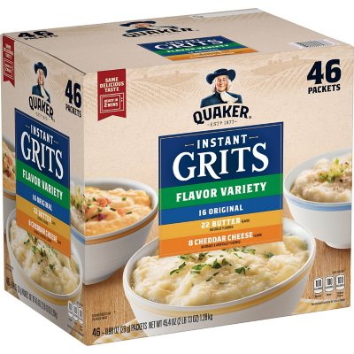 Quaker Instant Grits, Variety Pack (45.4 oz., 46 pk.) - Sam's Club