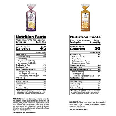 Quaker Rice Cakes Nutrition Facts Quaker Large Rice Cakes, Gluten