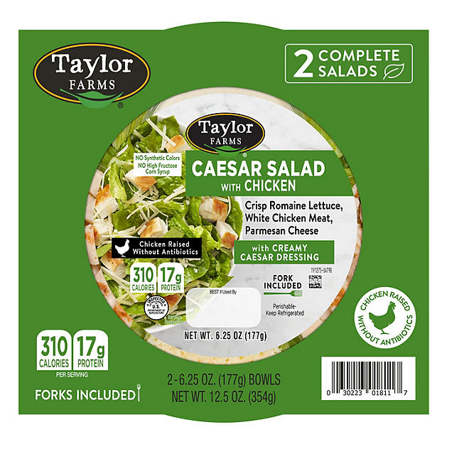 Taylor Farms Caesar Salad with Chicken (12.5 oz., 2 pk.)
