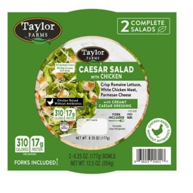 Taylor Farms Caesar Salad with Chicken, 12.5 oz., 2 pk.