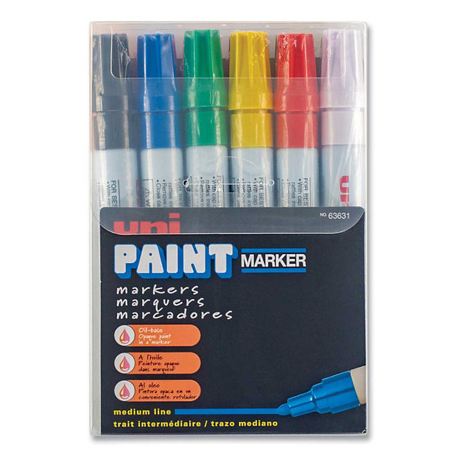 uni-ball Uni-Paint Marker, Medium Point, Assorted -  12/Set