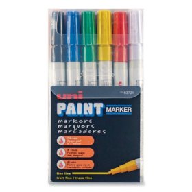 Uni-ball Uni-Paint Fine Point Markers, Assorted - 12/Set