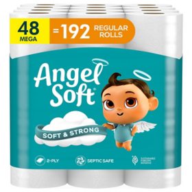 Angel Soft 2-Ply MEGA Roll Toilet Paper, 320 sheets/roll, 48 rolls