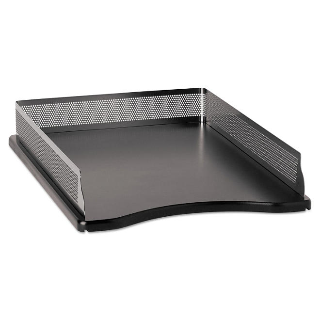 Rolodex™ Distinctions Self-Stacking Letter Desk Tray, Metal/Black