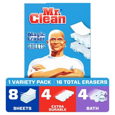 Gạt tẩy bẩn Mr. Clean Magic Eraser Sponges + Sheets gói đa dạng (16 cái ...): Với gói đa dạng gồm 16 cái gạt tẩy bẩn Mr. Clean Magic Eraser Sponges + Sheets, bạn có thể dễ dàng loại bỏ các vết bẩn đến từ bất kỳ bề mặt nào trong nhà. Sản phẩm gây ấn tượng với sự đa dạng và tiện lợi, được thiết kế với chất liệu đặc biệt giúp sản phẩm bền và dễ sử dụng. Xem hình ảnh để tìm hiểu thêm chi tiết về sản phẩm này nhé!