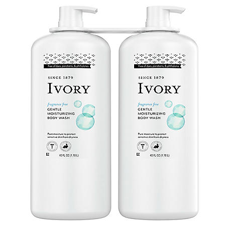 Ivory Gentle Moisturizing Body Wash, Fragrance-free (40 oz., 2 pk.)