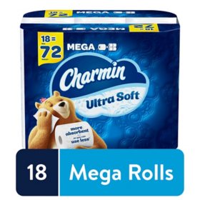 Charmin Ultra Soft Toilet Paper (18 Mega Rolls, 244 sheets per roll)
