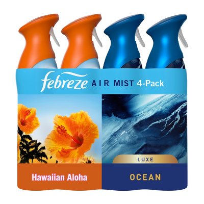 Febreze Air Freshener and Odor Eliminator Spray, Gain Original and Island  Fresh Scents, 8.8oz (Pack of 4)