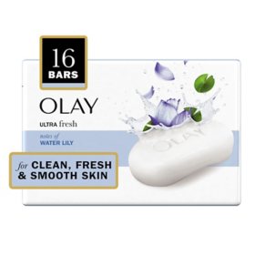 Olay Ultra Fresh Bar Soap, Notes of Water Lily, 4 oz., 16 ct.