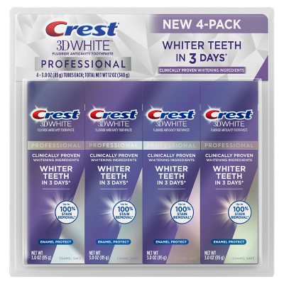 Crest 3D White Professional Enamel Protect Toothpaste (3 oz., 4 pk
