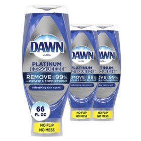 Dawn EZ-Squeeze Platinum Dishwashing Liquid Dish Soap, Refreshing Rain Scent (22 fl. oz., 3 pk.)