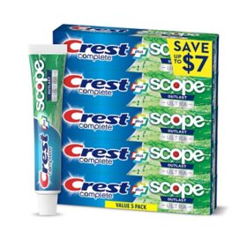 Crest Complete + Scope Outlast Ultra Toothpaste, 6.3 oz., 5 pk.