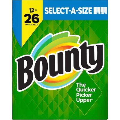 Bounty Select-A-Size Paper Towels, White, 12 Rolls = 26 Regular Rolls