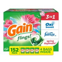 Gain Flings! Liquid Laundry Detergent Pacs, Spring Daydream Scent (152 ct.)