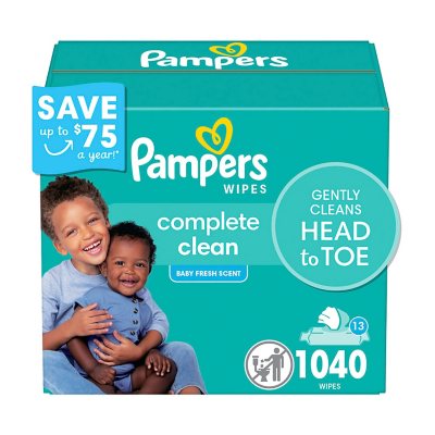 Pampers Scented, Baby Fresh Baby Wipes, 13 Packs (1040 ct.) - Sam's Club