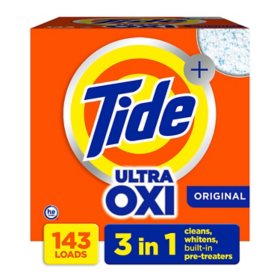 Tide Ultra Oxi HE Powder Laundry Detergent, Original 143 loads, 250 oz.