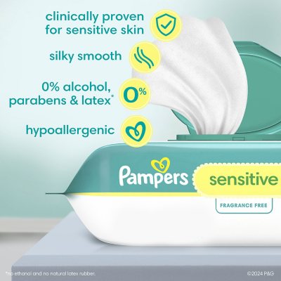 Pampers?« Sensitive Baby Wipes, 1-Ply, 6.7 x 7, Unscented, White, 84/P –  Office Ready