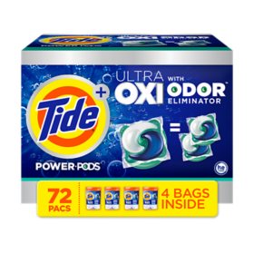 Tide Power PODS + Ultra OXI with Odor Eliminators Laundry Detergent Pacs (72 ct.)