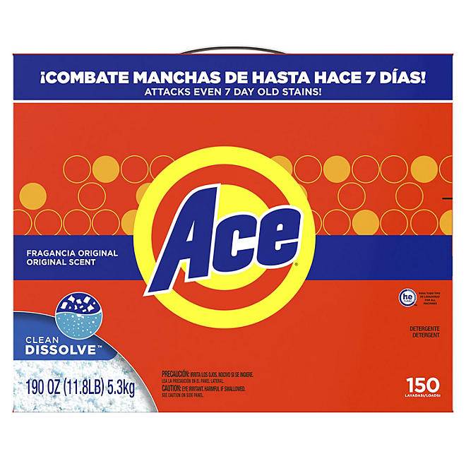 Ace Powder Laundry Detergent, Original Scent 190 oz., 150 loads