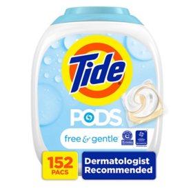 Tide PODS Free & Gentle Laundry Detergent Pacs, 152 Ct