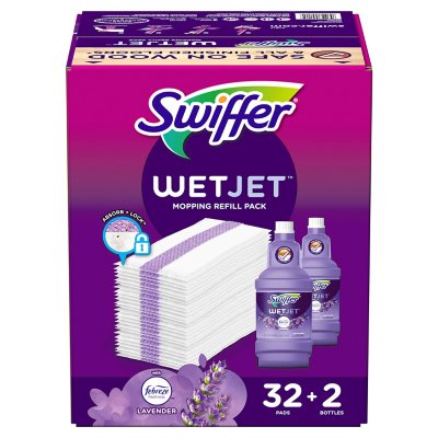 Swiffer WetJet Refill Pack, Lavender (32 Pads + 2 Bottles) - Sam's Club