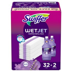 Swiffer WetJet Refill Pack, Lavender 32  Pads + 2 Bottles