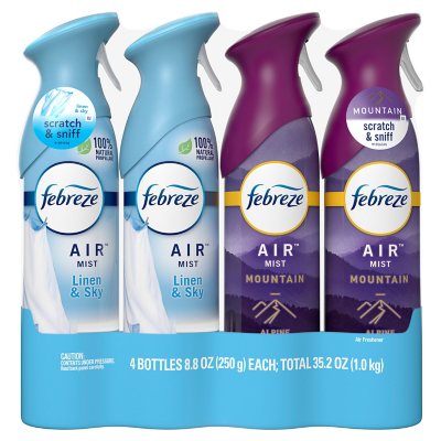 Febreze Air Freshener Spray Variety Set, 5 Count Assorted Scents Home and  Bathroom Deodorizer, Blossom and Breeze, Lavender, Ocean Escape, Sparkling