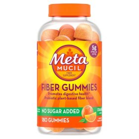 Metamucil Fiber Gummies, No Sugar Added, Orange Flavor 180 ct.
