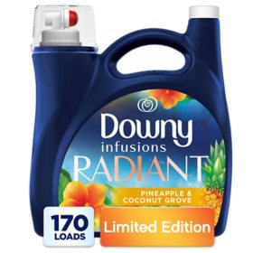Downy Infusions Radiant Liquid Fabric Softener, Pineapple & Coconut Grove, 170 loads, 115 fl. oz.