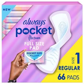 Always Pocket FlexFoam Regular Pads with Wings, 66 ct.