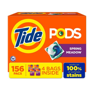 Tide PODS Liquid Laundry Detergent Pacs, Spring Meadow (156 Count)