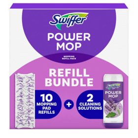 Swiffer PowerMop Refill Bundle, Lavender 10 Mop Pads + 2 Bottles