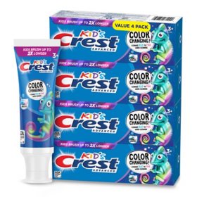 Crest Advanced Kid's Color Changing Fluoride Toothpaste, Bubblegum Flavor, 4.2 oz., 4 pk.