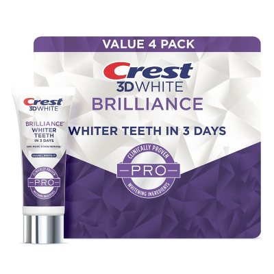 Crest 3D White Brilliance PRO Enamel Protect Toothpaste (3 oz., 4 pk.) -  Sam's Club