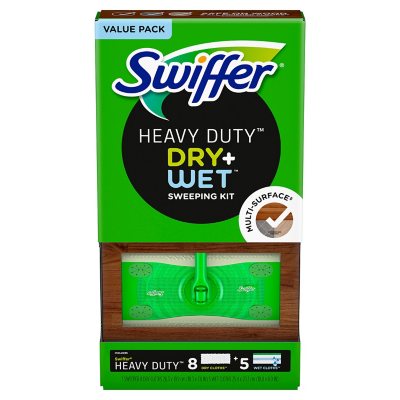 Swiffer Sweeper Dry + Wet Sweeping Kit (1 Sweeper, 14 Dry Cloths