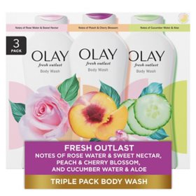 Olay Fresh Outlast Body Wash with Vitamin B3 Complex, 23.6 oz., 3 pk.