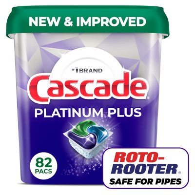 Cascade Platinum Plus ActionPacs Dishwasher Detergent Pacs, Fresh, 82 ct.