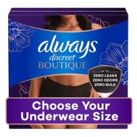 Always Discreet Boutique Incontinence Underwear, Maximum Protection, 36 ct., Choose Your Size