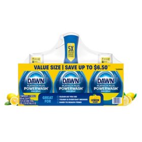 Dawn Platinum Plus Powerwash Dish Spray Bottle Set, Lemon Scent, 1 Spray Bottle + 2 Refills, 64.5 fl. oz.