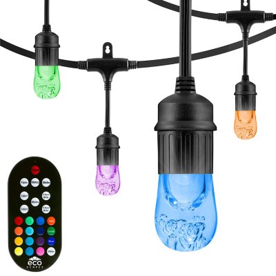 EcoScapes 24â€™ LED Color-Changing CafÃ© String Lights (12 bulbs)