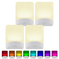GE Color-Changing LED Night Light, White Base (4-pack)