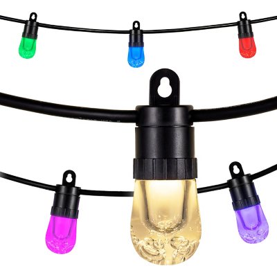 EcoScapes 24' Wi-Fi Color-Changing LED CafÃ© Lights by Enbrighten 12 Bulbs