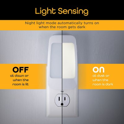 GE 4-Pack White LED Power Failure Auto On/Off Night Light in the Night  Lights department at