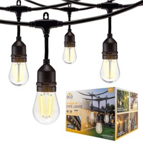 EcoScapes Outdoor LED Café Lights 24 bulbs, 48 ft.